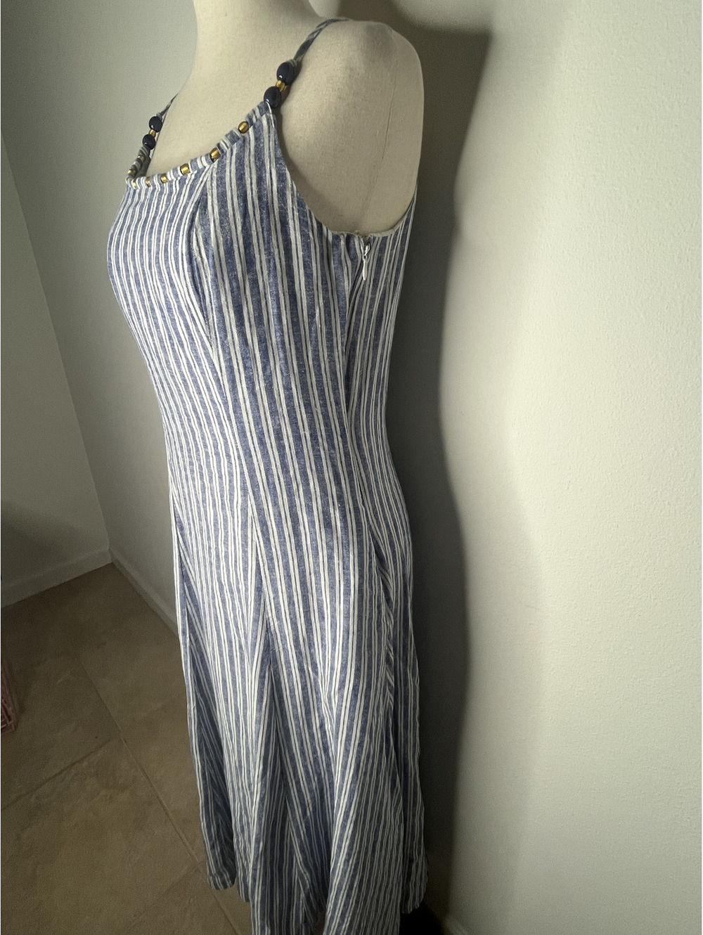 NWOT Calypso Women's Blue/White Striped Dress Size XS - Picture 4 of 9
